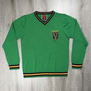Mens Soulstar Varsity Class of 1976 V-Neck Sweater Y2K Skater